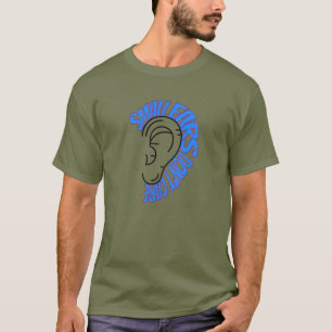 T-shirt Cute Microtia bleu et rose