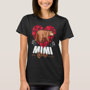 T-shirt Cute Mimi Bear Heart Grand-mère Joyeuse fête des m