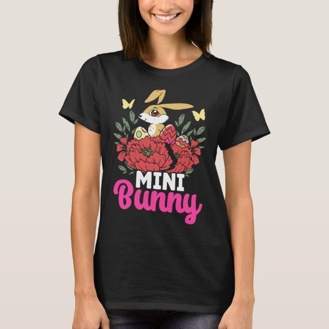T-shirt Cute Mini Bunny Easter Bunny Eggs Happy Easter (Devant)