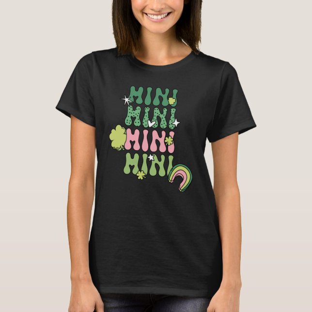 T-shirt Cute Mini Retro Groovy St Patrick's Day Kid Girls  (Devant)