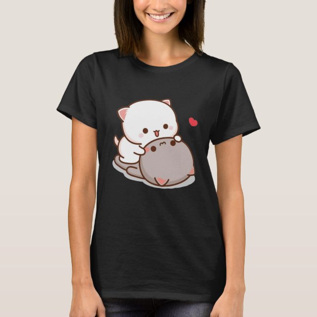T-shirt Cute Mochi Peach Cat (Devant)