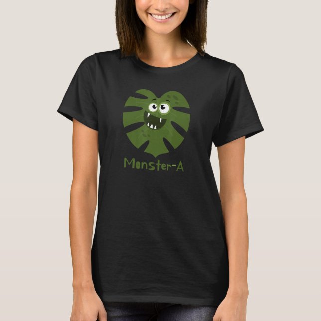 T-shirt Cute Monstera Leaf  Monster  A (Devant)