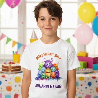 T-shirt Cute Monsters Kids Birthday Party 