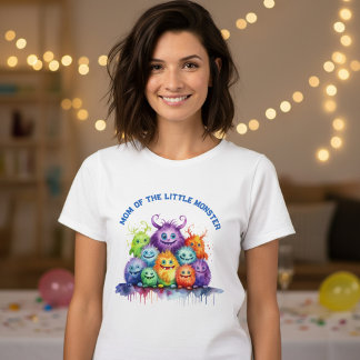 T-shirt Cute Monsters Kids Birthday Party Mom