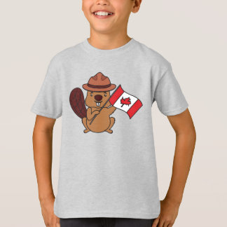 T-shirt Cute Mountie Beaver Canada Kids Graphic Tee