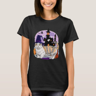 T-shirt Cute Munchkin Chat Halloween sorcier Citrouille