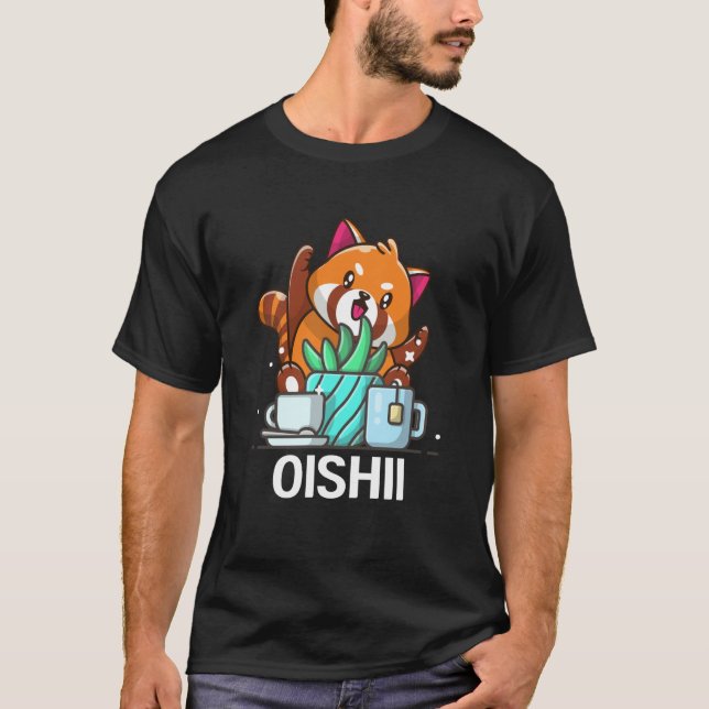 T-shirt Cute Namaste Red Panda Do Yoga Gardening  Coffee (Devant)