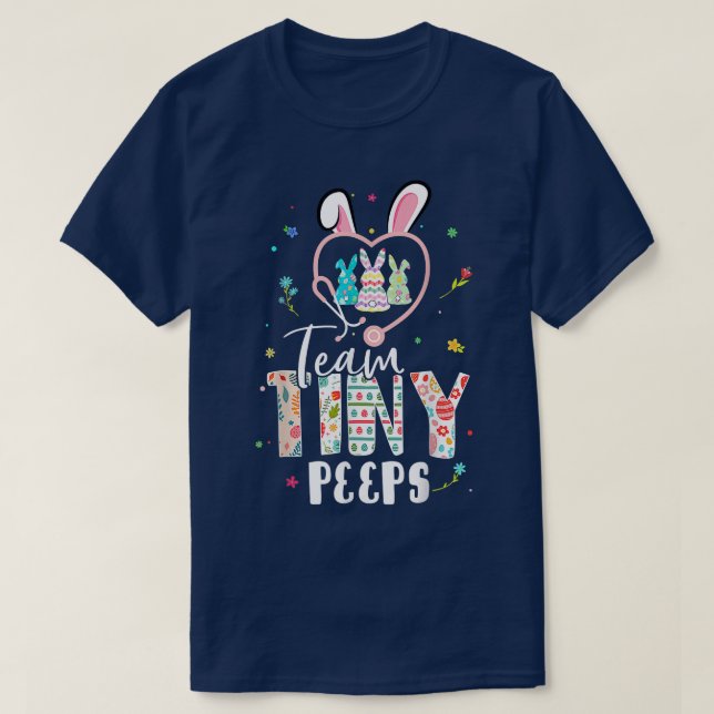 T-shirt Cute NICU PICU L_D Infirmière Jour de Pâques Steth (Design devant)