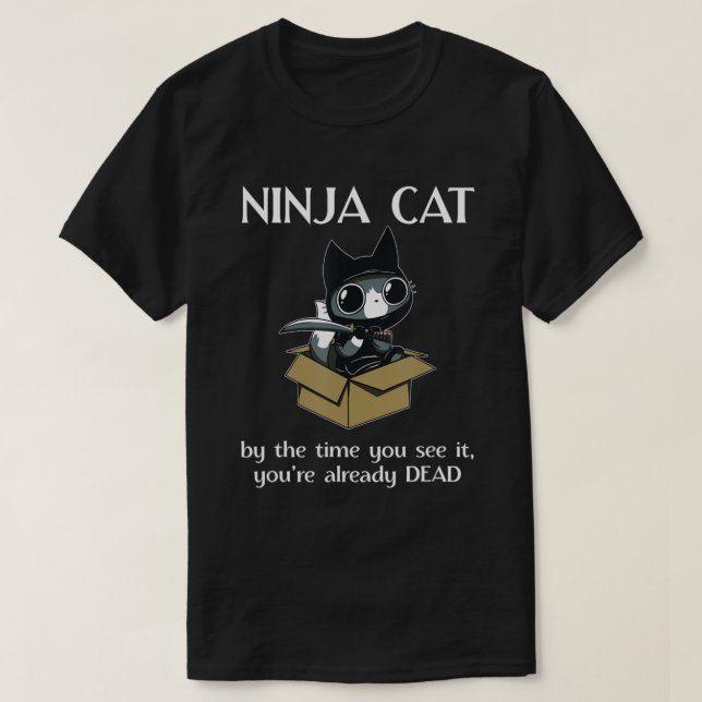 T-shirt Cute Ninja Amoureux des chats Cat Cote.png (Design devant)