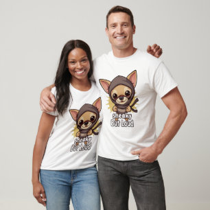 T-shirt Cute Ninja Chihuahua Mur Art - Drôle Chien Illustr