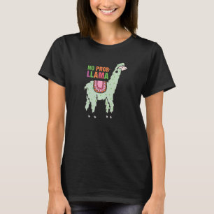 T-shirt Cute No Prob Llama Rainbow Animal Retro Vintage