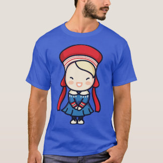 T-shirt Cute Norvégienne fille en vêtements traditionnels