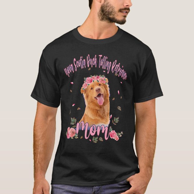 T-shirt Cute Nova Scotia Canard Retriever maman Flower (Devant)