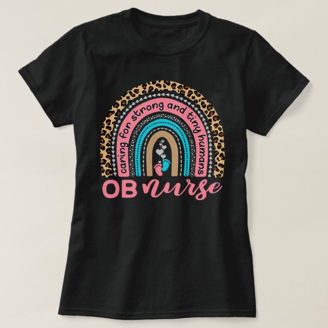 T-shirt Cute OB Nurse Rainbow - Obstétrique - OB Gyn - (Design devant)