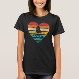 T-shirt Cute Oiseau observer Retro forme de coeur Vintage