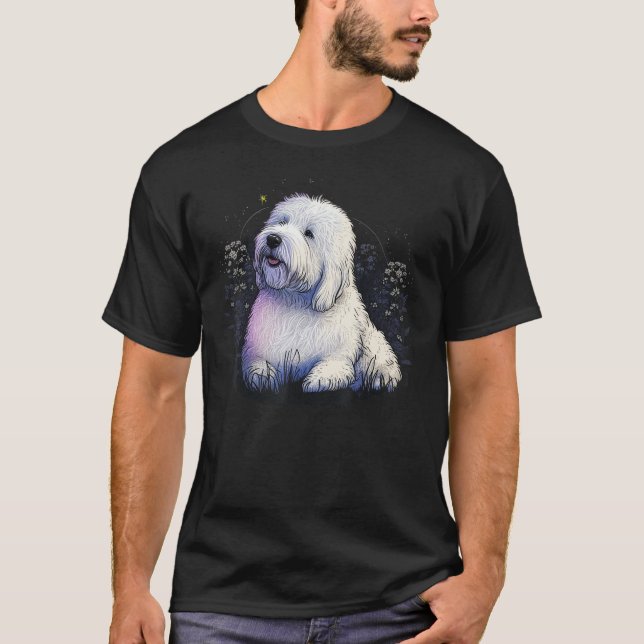 T-shirt Cute Old English Sheepdog Dog on Bobtail  3 (Devant)