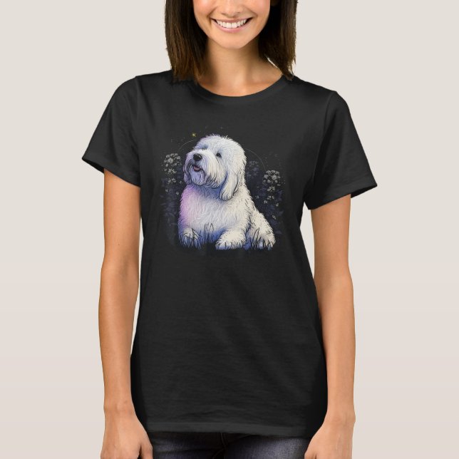 T-shirt Cute Old English Sheepdog Dog on Bobtail  3 (Devant)