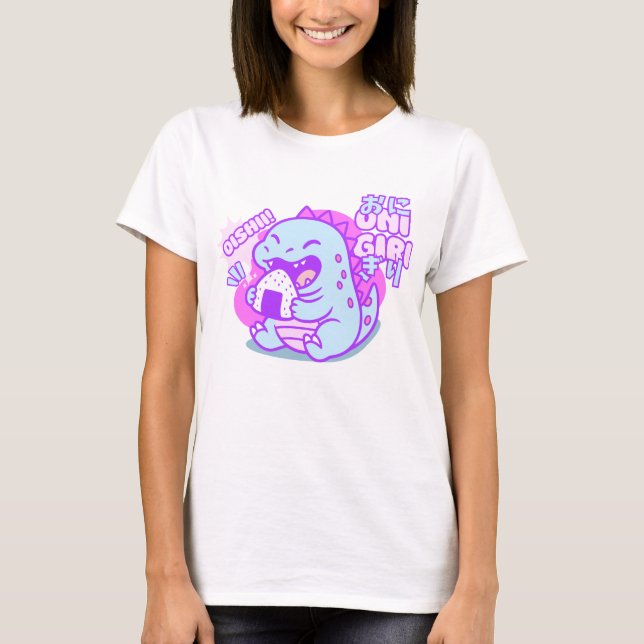 T-shirt Cute Onigiri Dinosaur (Devant)