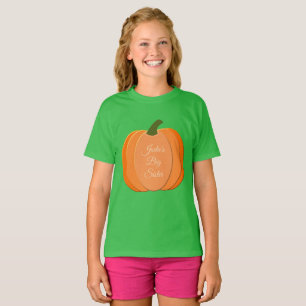 T-shirt Cute Orange Genre Neutre Citrouille Big Soeur