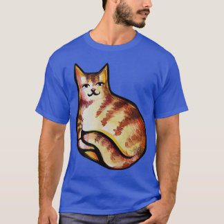 T-shirt Cute Orange Tabby Kitty Chat Art Fun chat maman 