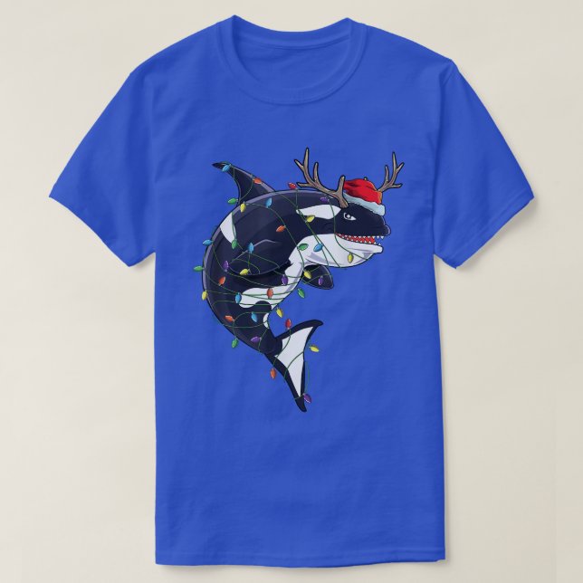 T-shirt Cute Orca Killer Baleine Reindeer Père Noël Christ (Design devant)