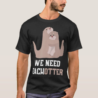 T-shirt Cute Otter Couple Valentines Jour Cadeau Otter