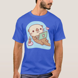 T-shirt Cute Otter g Avec Thé à bulle et Vidéos d'ordinate