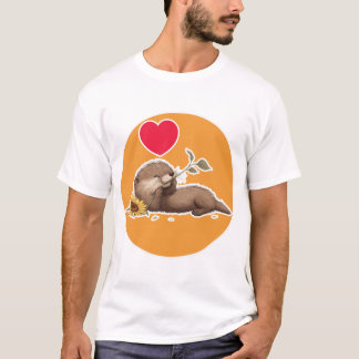 T-shirt Cute Otter with Funflower