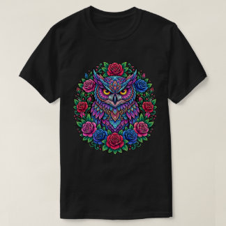 T-shirt Cute Owl Mandala Art Floral Design for Women Girls