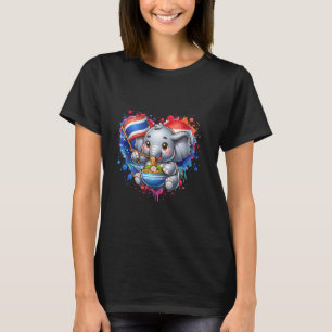 T-shirt Cute Pad Thai Elephant Chang Thaïlande Love Noodle