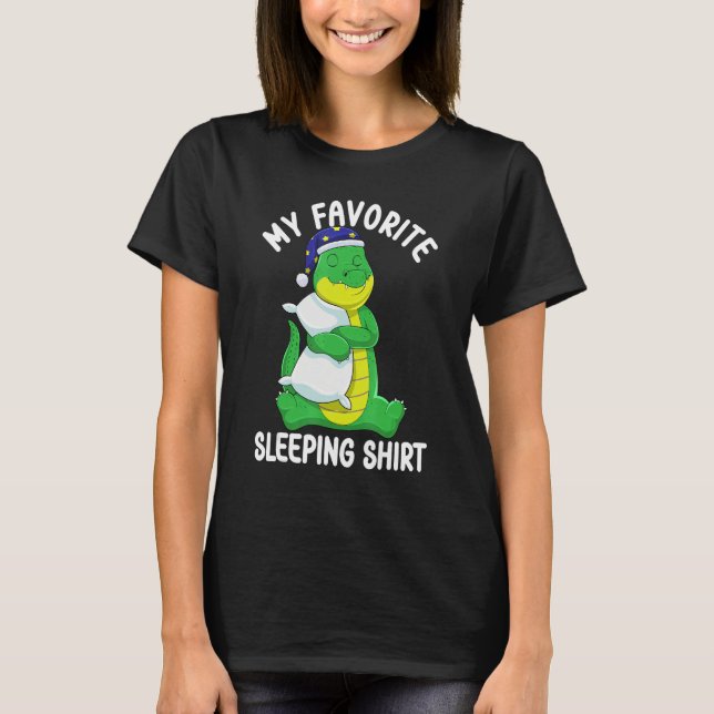 T-shirt Cute Pajama for Women  Nigh Sleeping Alligator 1 (Devant)