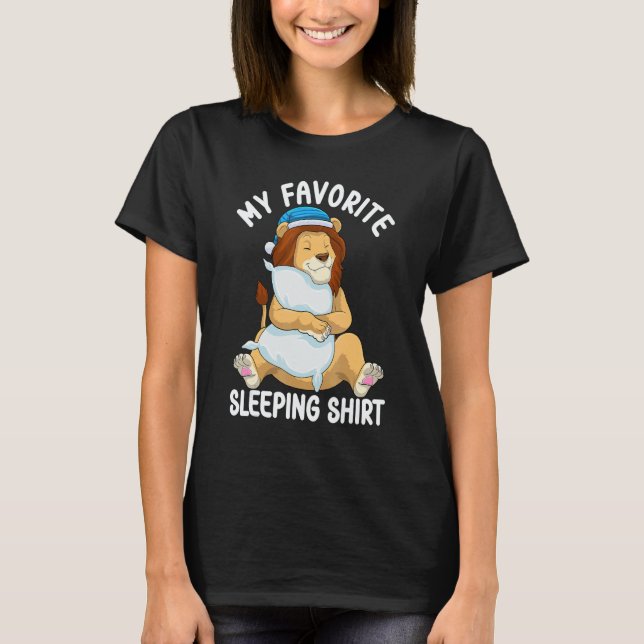 T-shirt Cute Pajama for Women  Nigh Sleeping Lion 2 (Devant)
