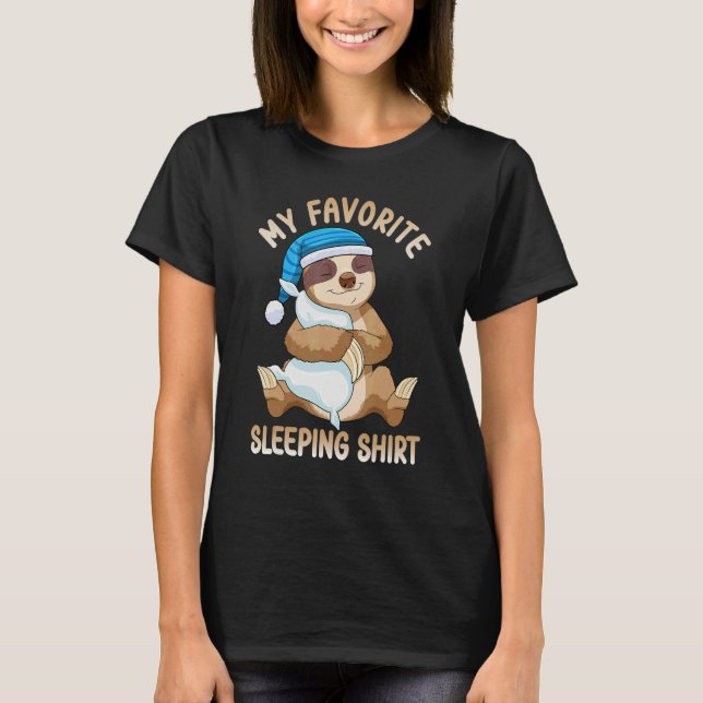 T-shirt Cute Pajama for Women   Nigh  Sleeping Sloth (Devant)