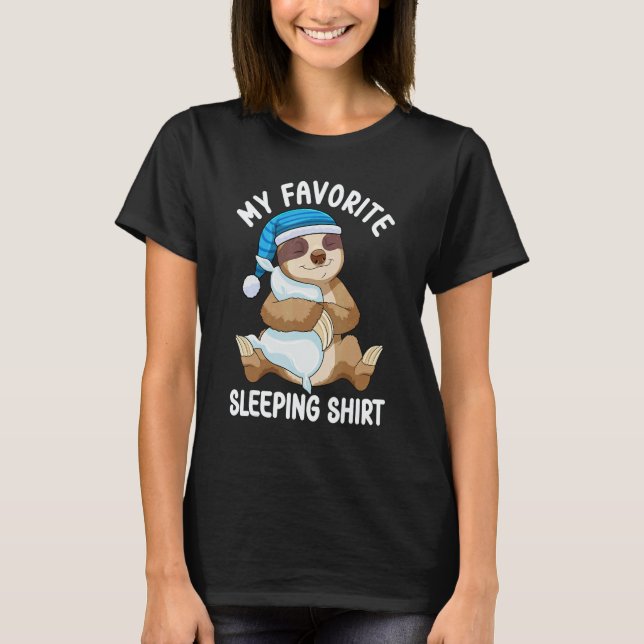 T-shirt Cute Pajama for Women  Nigh Sleeping Sloth 1 (Devant)