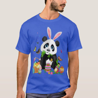 T-shirt Cute Panda Bunny Egg Hunting Colorful Egg Happy Ea