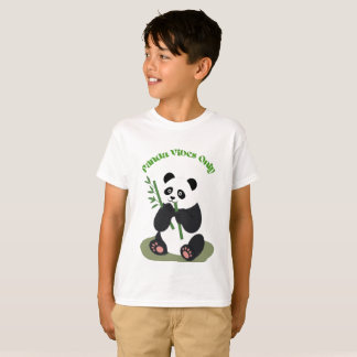 T-shirt Cute Panda Mangeant du Bambou Faune Nature