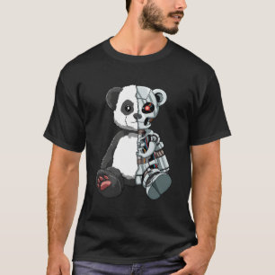 T-shirt Cute Panda Ours Effrayant Robot Cybernétique Anima