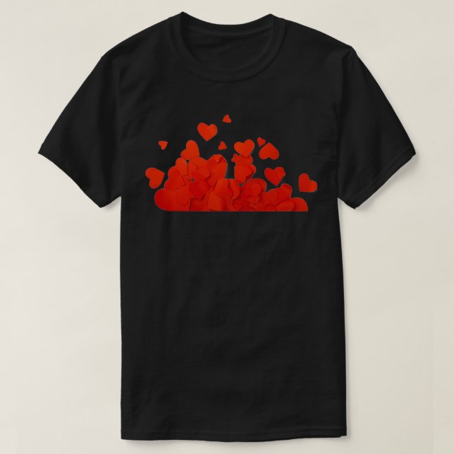 T-shirt Cute Paper Hearts Valentines Day 2022 (Design devant)