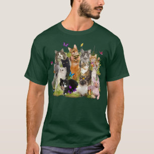 T-shirt Cute Papillon Kitten Fleur Chat volant CAT MOM MO
