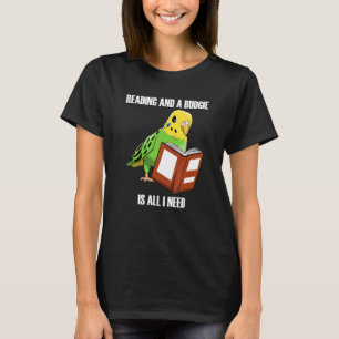 T-shirt Cute Parakeet Budgie et livres de lecture