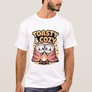 T-shirt Cute pastel caricature marshmallows cosy feu de ca