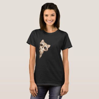 T-shirt Cute Peeking Raccoon Graphic Shirt