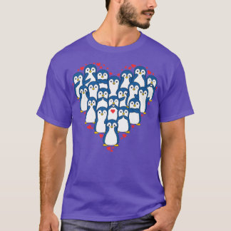 T-shirt Cute Penguin Coeur Amour, Amoureux des animaux Pou