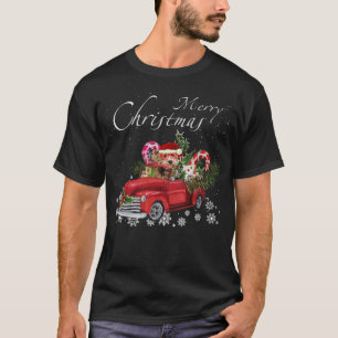 T-shirt Cute Père Noël Labradoodle Riding Camion Rouge Mer