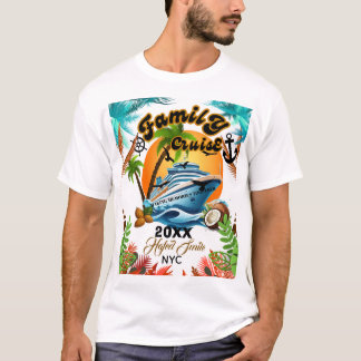 T-shirt Cute Personalized Cruise Ship Family Trip Sunset T