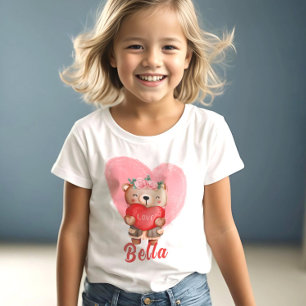 T-shirt Cute Personnalisé Coeurs En Foucault Enfants Valen