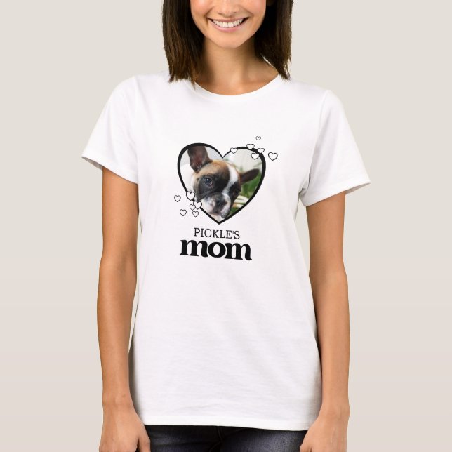T-shirt Cute Pet Mom Photo personnalisée (Devant)