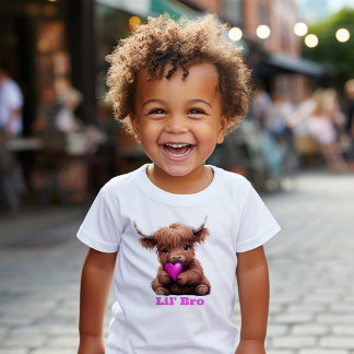 T-shirt Cute Petit Frère Rose Bébé Vache
