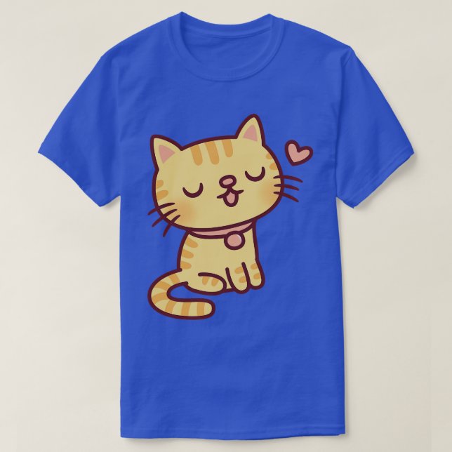T-shirt Cute Petit Tabby Chat Orange (Design devant)