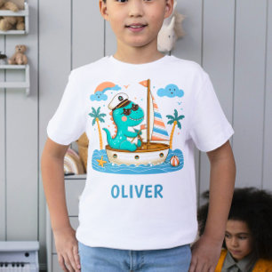 T-shirt Cute petit Trex Nautical Sailboat Capitaine